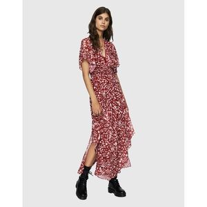 Maje Richelle Flawed Long Printed Maxi Dress